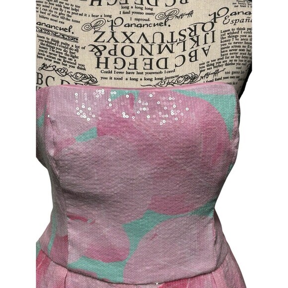 Hutch Mini Dress 12 Pink Blue Pastel Polly‎ Sequin Side Zip Drawstring  Bubble - Picture 2 of 9